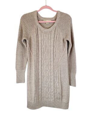 KAISLEY Oatmeal Cable Knit Sweater Dress M